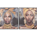 Maal Home ESPRIT Koloniaalne Aafriklanna 80 x 3,5 x 80 cm (2 Ühikut)