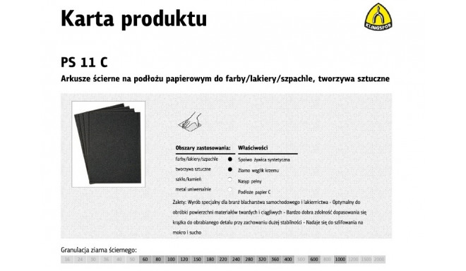 K.WATER LIHVIMISPABER P 180 PS11C/50 tk