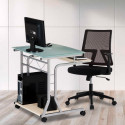 Techly Compact Desk for PC Metal & Glass with Wheels ICA-TB 3791A