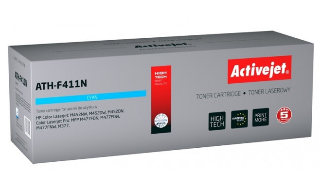 Activejet ATH-F411N tooneri kassett (asendus HP 410A CF411A; Supreme; 2300 lehte; tsüaan)