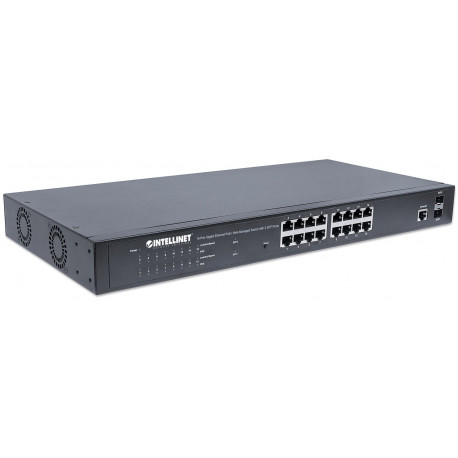 Intellinet veebihallatav kommutaator 16-porti Gigabit Ethernet PoE+ 2 SFP porti IEEE 802.3at/af ühil