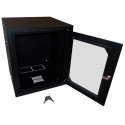 ALANTEC Wall cabinet 10" 6U depth 300 mm, glass door, black