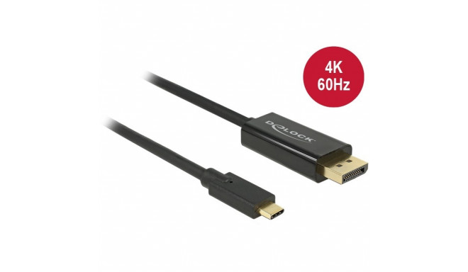 "DeLock DisplayPort 1.2 > USB-C (ST-ST) 2m Adapterkabel 4K 60Hz Schwarz"