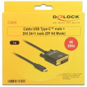 "DeLock DVI 24+1 > USB-C (ST-ST) 1m Adapterkabel 4K 30Hz Schwarz"