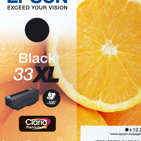 "Epson Tinte 33XL C13T33514012 Schwarz bis zu 530 Seiten"