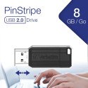 STICK 8GB USB 2.0 Verbatim Store'n'Go PinStripe Black