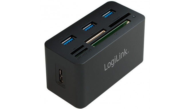 "LogiLink CR0042 USB 3.0 HUB 3-Port 3x USB 3.0; All-in-One Kartenleser"