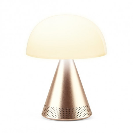 Lauavalgusti Lexon Mina L Soft Gold (kuldne) - 5W bluetooth-kõlar, aku kuni 24h, 7 värviga LED lamp,