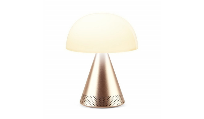 Lauavalgusti Lexon Mina L Soft Gold (kuldne) - 5W bluetooth-kõlar, aku kuni 24h, 7 värviga LED lamp,