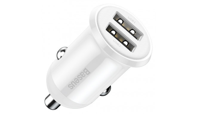 Baseus Grain Pro Car Charger 2x USB 4.8A (white)