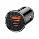 Baseus Circular Car Charger PD QC4.0+ 5A 30W (black)