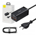 Baseus GaN3 Pro wall charger 2xUSB-C + 2xUSB, 100W (black)