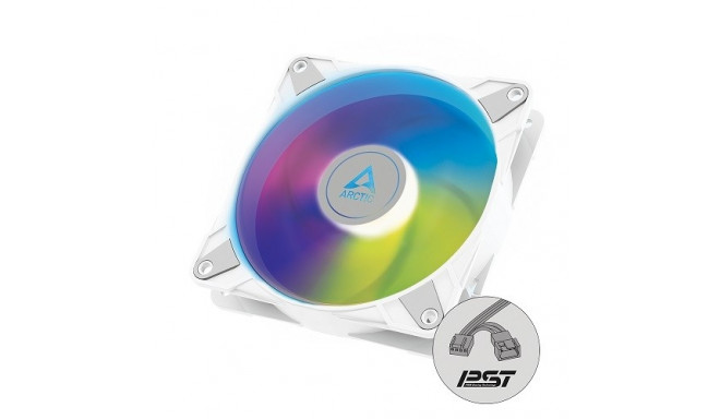 Корпусный вентилятор ARCTIC P12 с ШИМ PST A-RGB, 4-pin разъем, 120 мм, белый