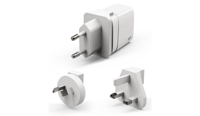 Silicon Power travel adapter USB/USB-C QM16 20W, white