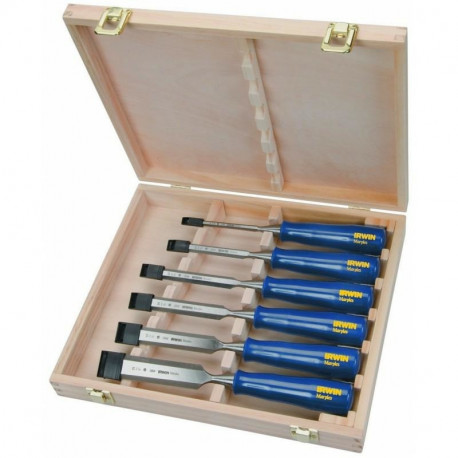 IRWIN WOOD CHISEL BLUE-CHIP SET 6pcs 6,10,13,19,25,32mm TYPE M444