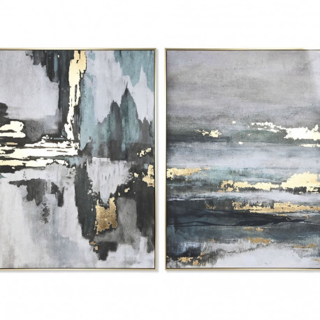 Kangas Home ESPRIT Roheline Hall Kuldne Abstraktne 103 x 4,5 x 143 cm (2 Ühikut)