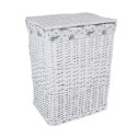 Laundry basket MAX-1, 45x33xH59cm, weave, color: white, with fabric