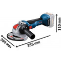 Bosch X-LOCK cordless angle grinder GWX 18V-10 Professional solo, 18V (blue/black, without battery a