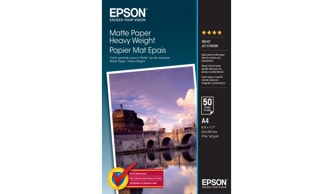 Epson photo paper A4 matte 167g 50 sheets