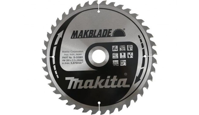 CIRCULAR SAW BLADE MAKITA 260X30X2.3Z-40