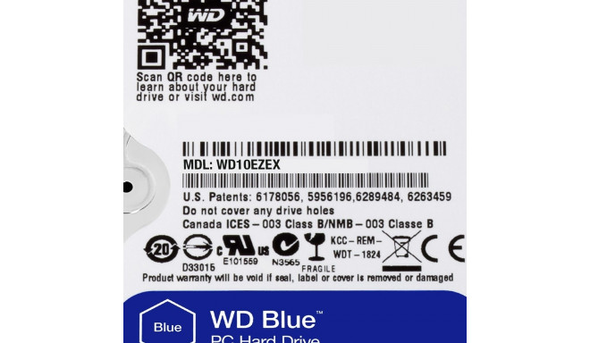 "1TB WD WD10EZEX Blue 7200RPM 64MB"
