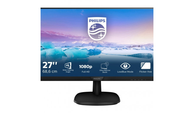 "68,6cm/27'' (1920x1080) Philips V-Line 273V7QDSB 5ms 16:9 IPS HDMI VGA DVI VESA Full HD Black"