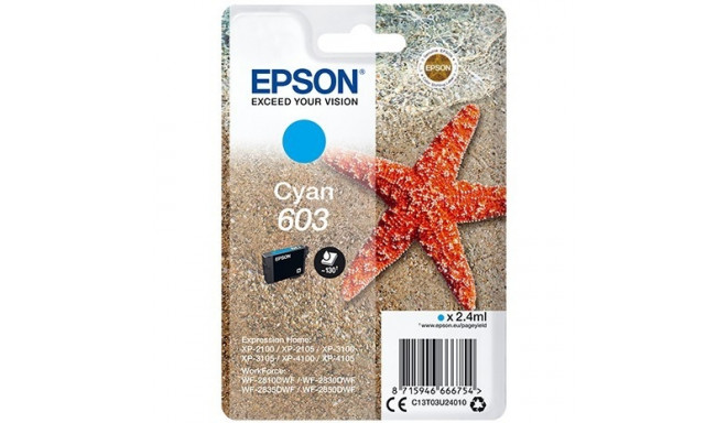 "Epson Tinte 603 C13T03U24010 Cyan bis zu 130 Seiten"