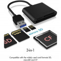 CardReader USB3.0 CF/SD/MicroSD ICY BOX Hostanschluss passiv Black