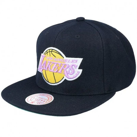 Mitchell & Ness NBA Los Angeles Lakers Top Spot Snapback Hwc Lakers Cap HHSS2976-LALYYPPPBLCK (OSFM)