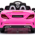 Jeździk na akumulator Mercedes BENZ SLC300 Cabrio dźwięki, światła, pilot - różowy
