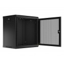 Hanging cabinet 19 inches 12U 600x450 perforated doors (flat pack) black