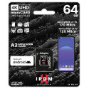 Memory card microSD IRDM 64GB UHS-I U3 A2 + adapter