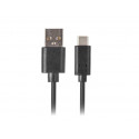 Lanberg kaabel USB 2.0 - USB-C 0,5m, must (CA-USBO-10CU-0005-BK)