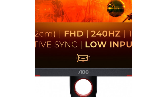 "63,5cm/25"" (1920x1080) AOC Gaming G3 25G3ZM/BK FHD WLED 240Hz 0,5ms HDMI DP Black/Red"
