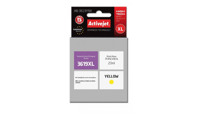 Activejet AB-3619YNX Ink cartridge (replacement for Brother LC3619Y XL; Supreme; 20 ml; yellow)