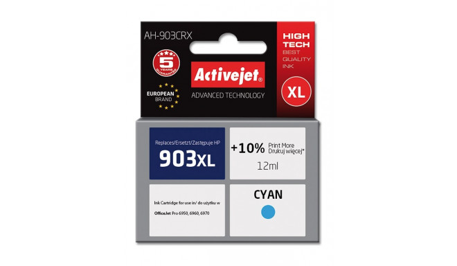 Activejet AH-903CRX Ink (replacement for HP 903XL T6M03AE; Premium; 12 ml; cyan)