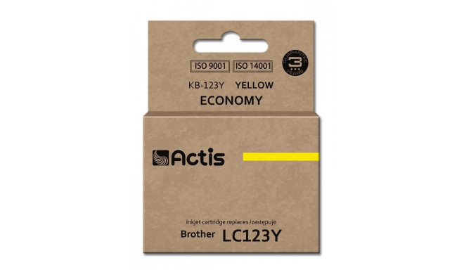 Actis KB-123Y tint (asendus Brother LC123Y/LC121Y; standard; 10 ml; kollane)