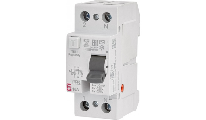 RELAY CURR LEAK 2P 16 A 30 MA EFI-P2