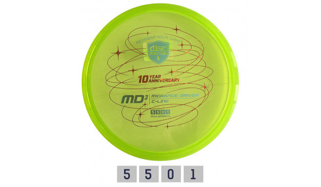 Discgolf DISCMANIA C-LINE MD3 10-AASTA JUUBELI REVOLUTSIOON Roheline 5/5/0/1