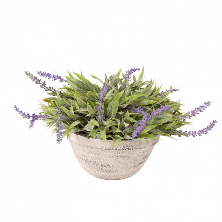 Artificial flower GREENLAND in pot light grey