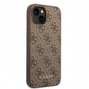 Guess case for iPhone 15 Plus 6.7" GUHCP15MG4GFBR brown hard case 4G Metal Gold Logo