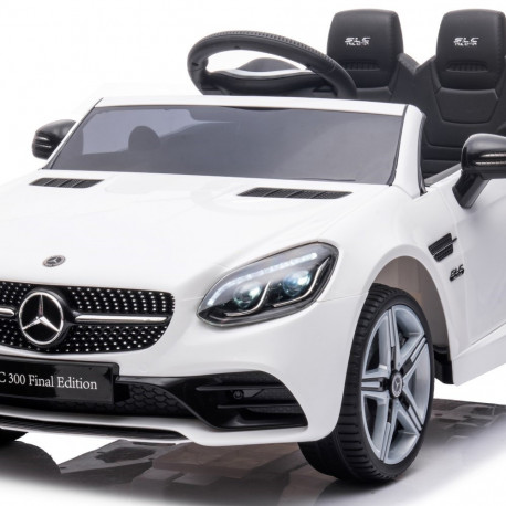 Jeździk na akumulator Mercedes BENZ SLC300 Cabrio dźwięki, światła, pilot - biały
