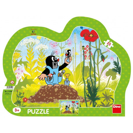 Dino siluett plaatpusle 25 tk: Mutt peegliga