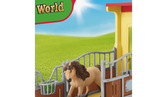 SCHLEICH FARM WORLD playset Pony Box with Iceland Pony Stallion