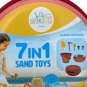 COMPACTOYS Игровой набор ведро с игрушками для песка 7 в 1, красный