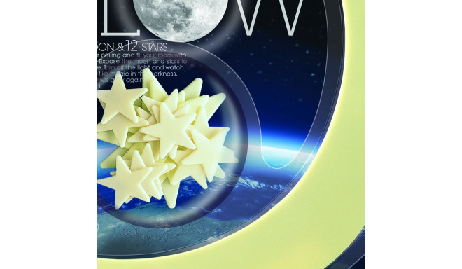 4M stickers set Glow-in-the-dark moon & 12 stars