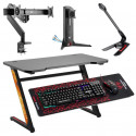 NanoRS RS120 Gaming Computer Desk, Modern Design, Light and Stable ( 50kg max load), Black & Orange,