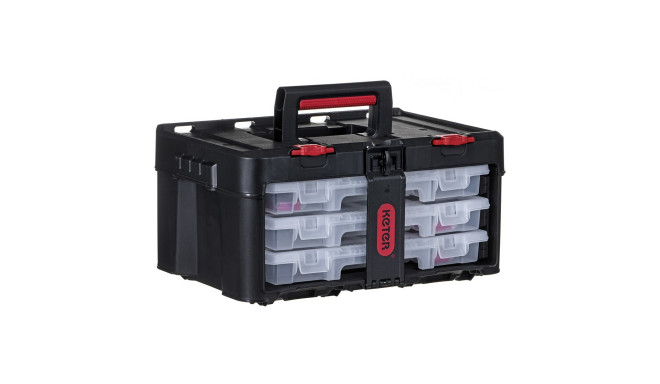 Toolbox KETER Stack'N'Roll (17210831/253380) with 3 organizers Black