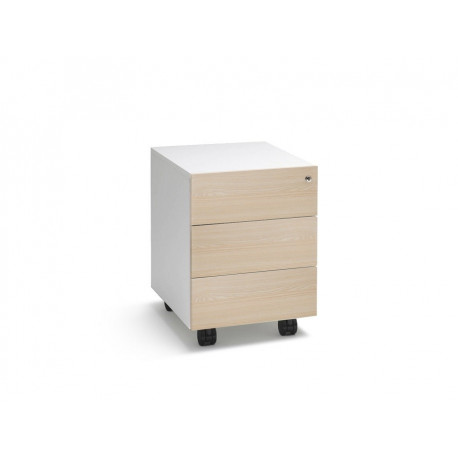 PIANO Sahtliboks PASBR43 3 sahtliga, ratastel L-426xK-544xS-600mm, lukustatav ( lihtlukk )/ valge ko