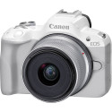 Canon EOS R50 + RF-S 18-45mm IS STM (White) + RF-S 55-210mm IS STM